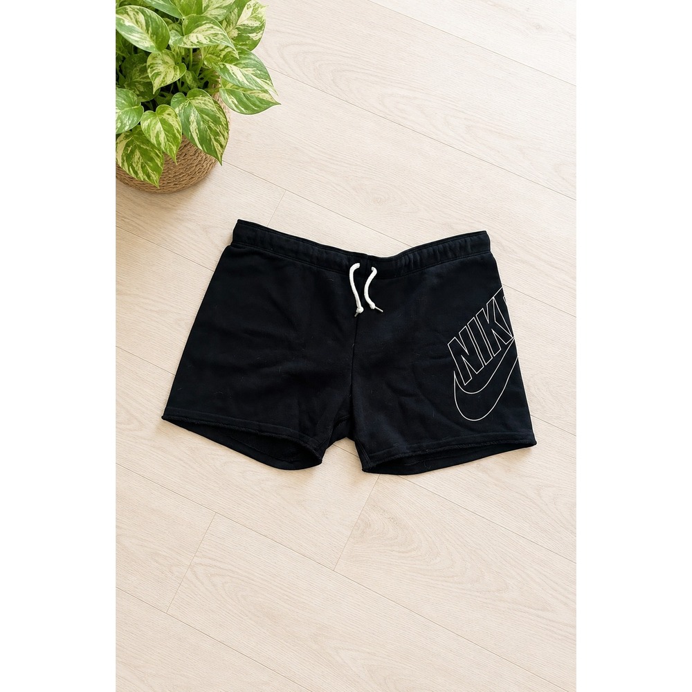 Nike Black Spell Out Jersey Drawstring Shorts Athletic Sz M Beach Athleisure